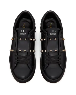 Valentino Garavani Rockstud Untitled leather sneakers - Black - サムネイル4