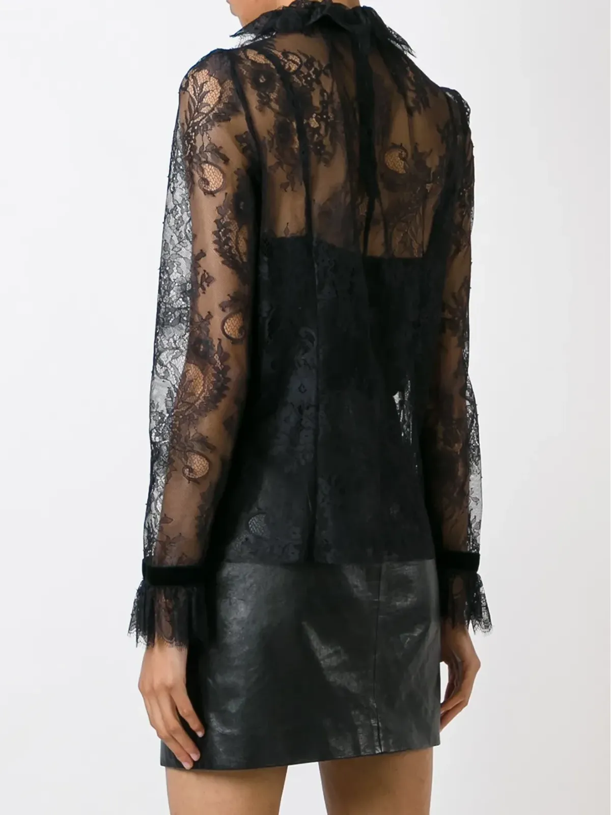 Philosophy Di Lorenzo Serafini フリルネックレースブラウス - 画像4