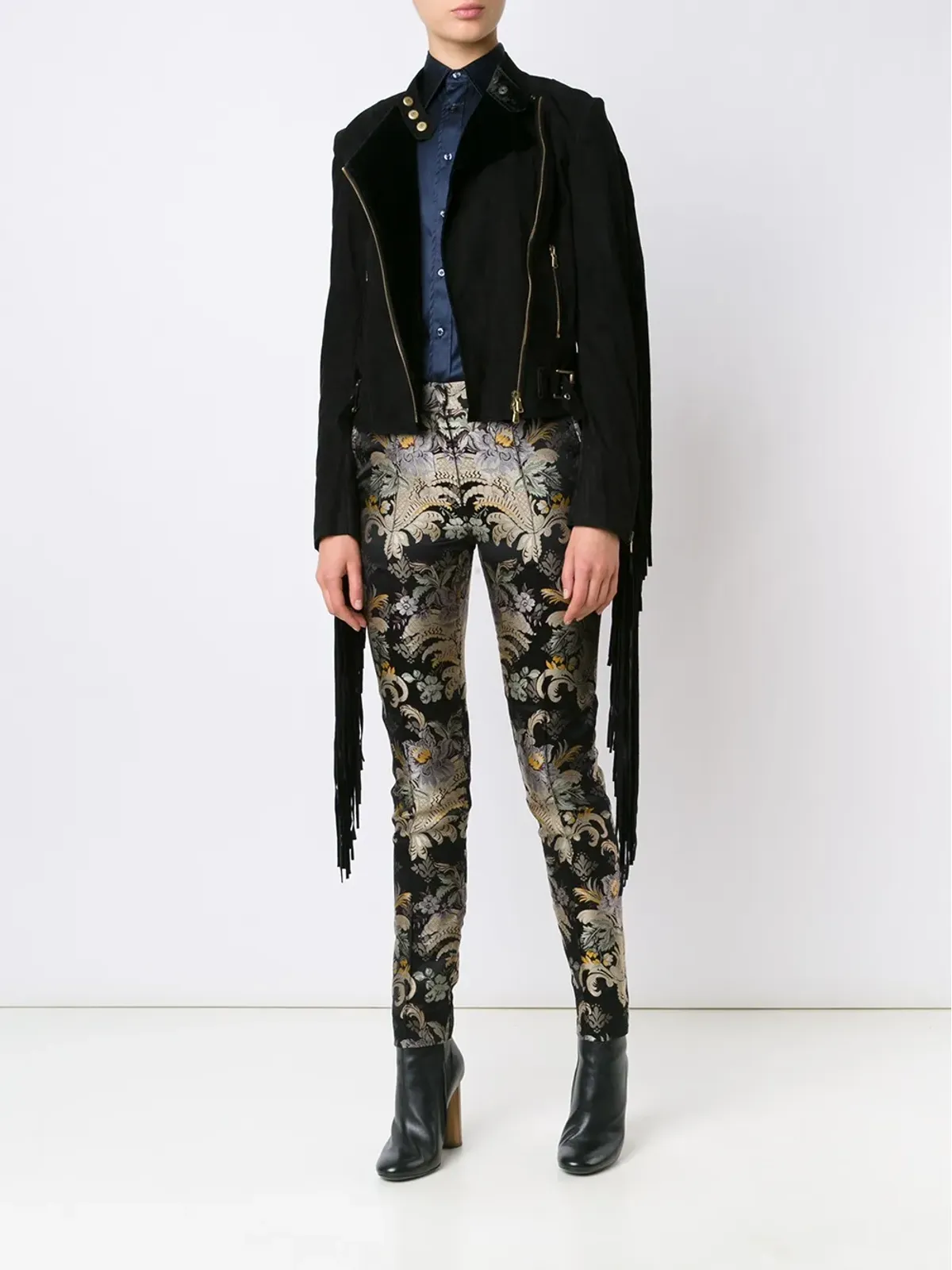 Ralph Lauren Collection フリンジ付きバイカージャケット - 画像2
