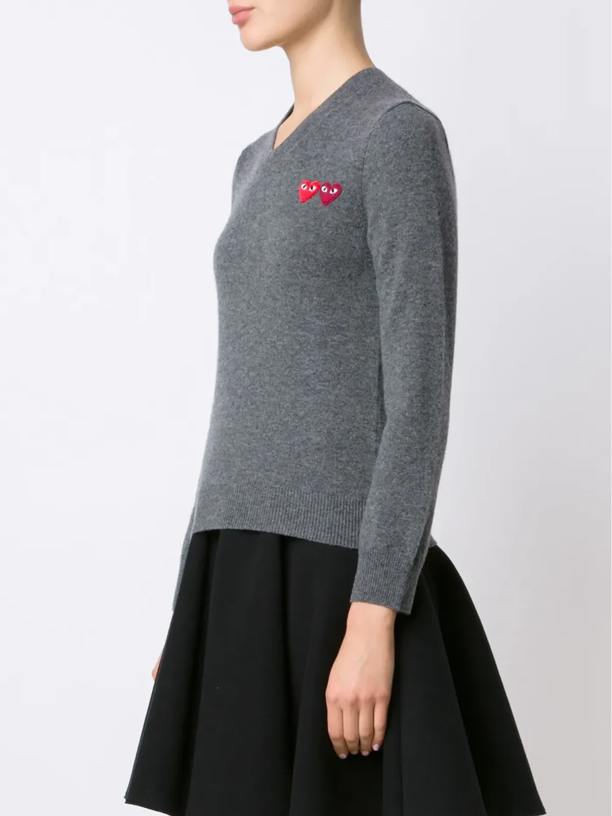 Comme Des Garçons Play ダブルハートVネック ジャンパー - 画像3