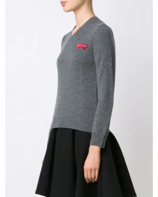 Comme Des Garçons Play ダブルハートVネック ジャンパー - サムネイル3
