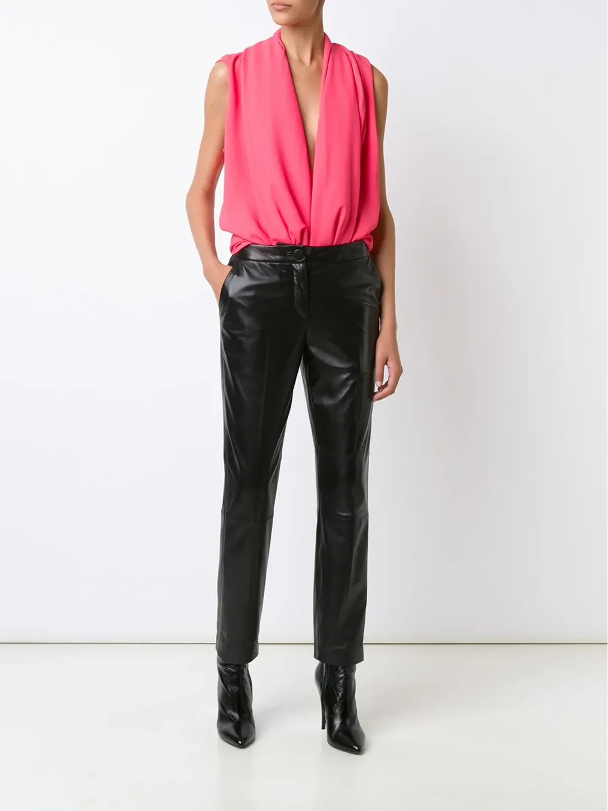 Haider Ackermann ピンクのオープンショールラペルトップ - 画像2