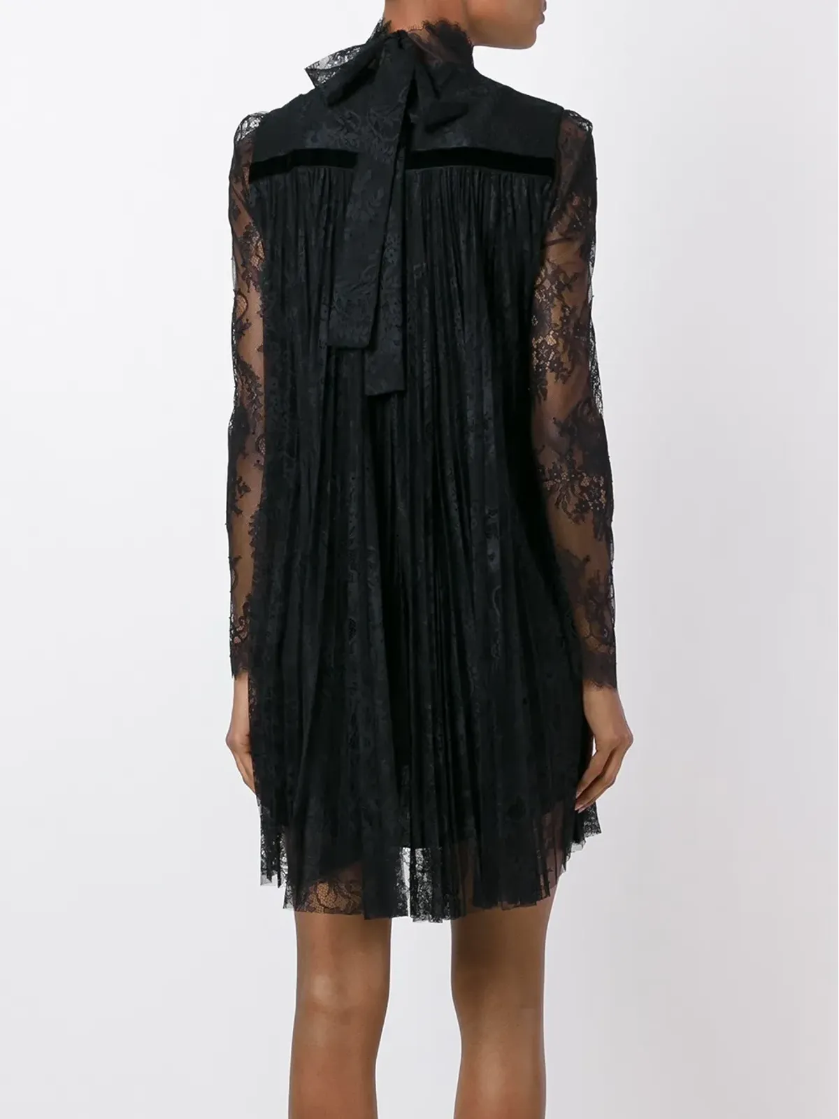 Philosophy Di Lorenzo Serafini ブラック レースオーバーレイ・プリーツバックドレス - 画像5
