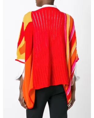 Kansai Yamamoto Pre-Owned 1980年代ストライプ柄ポンチョ - マルチカラー - サムネイル4