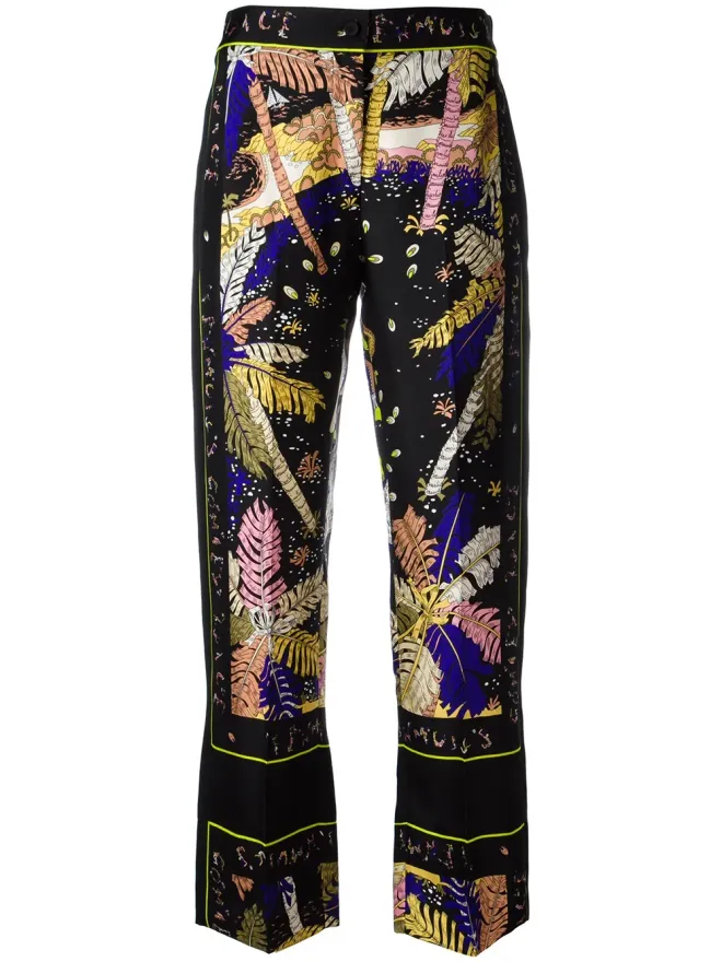 Pucci PUCCI 羽毛モチーフのクロップドパンツの商品画像