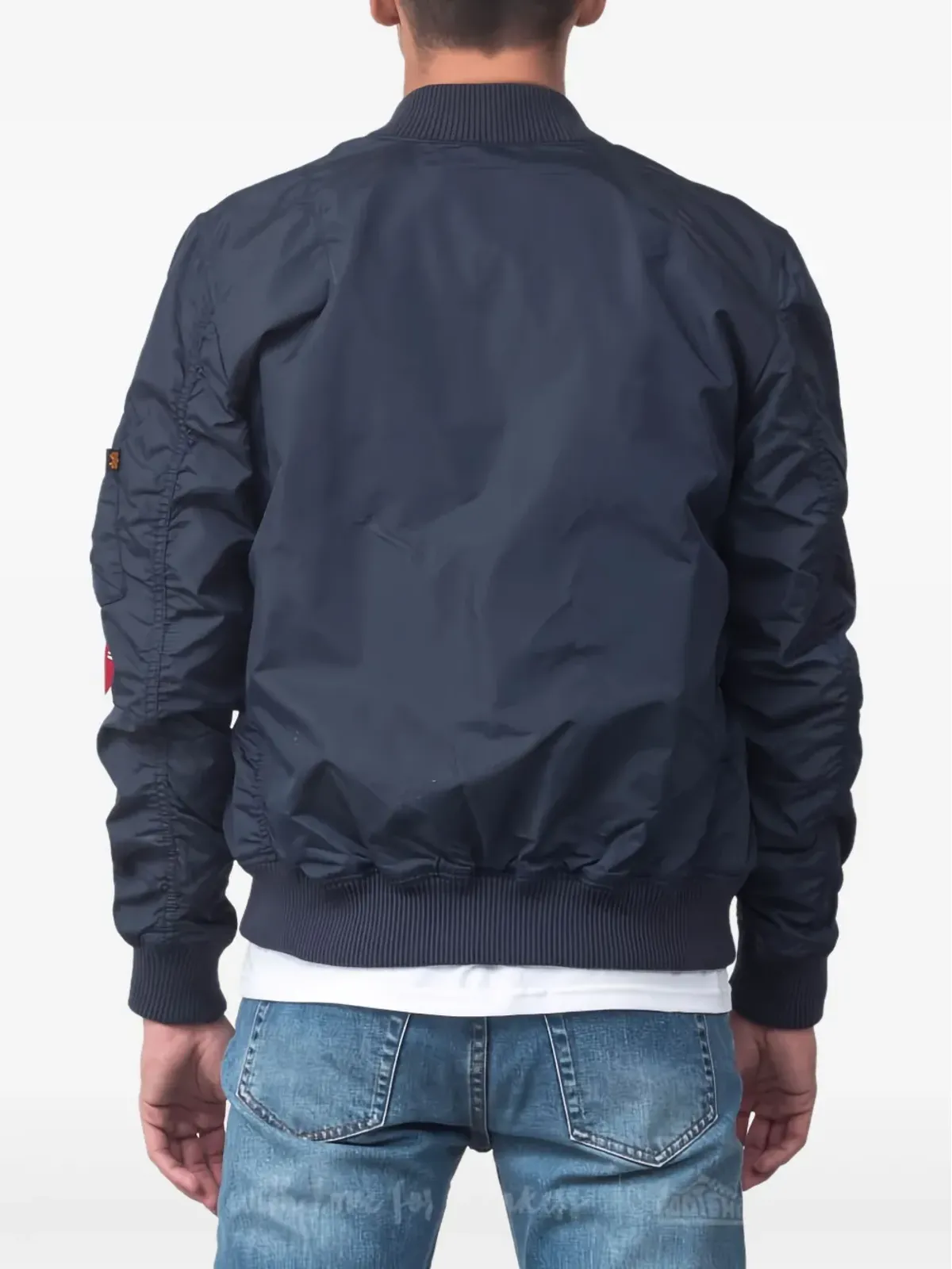 Alpha Industries スリムカット ボンバー ジャケット ブルー - 画像2