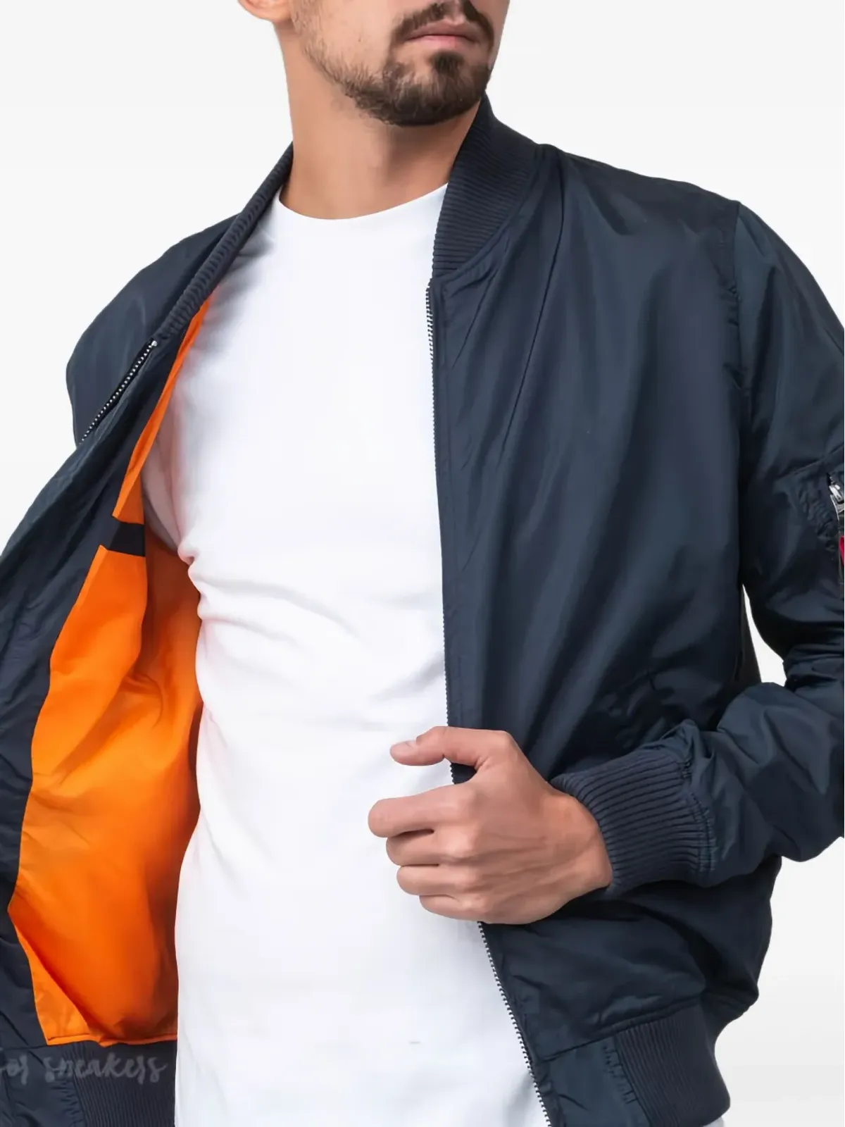 Alpha Industries スリムカット ボンバー ジャケット ブルー - 画像3