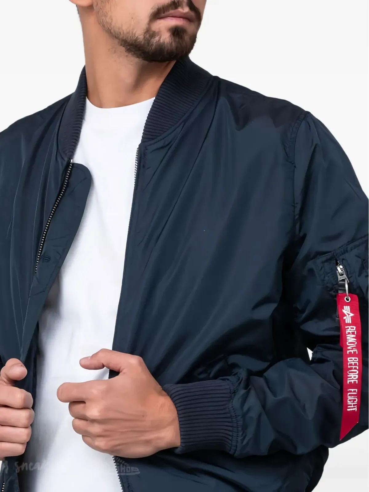 Alpha Industries スリムカット ボンバー ジャケット ブルー - 画像4