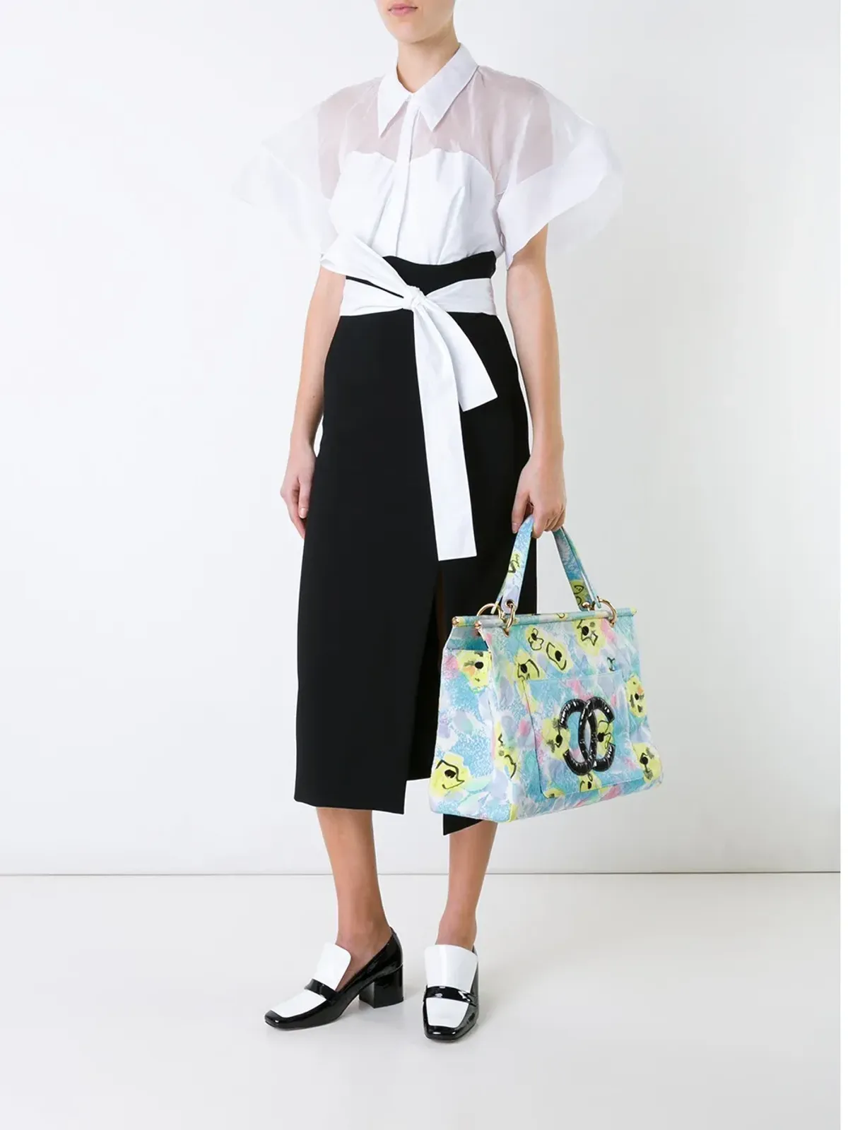 CHANEL Pre-Owned CCフローラル ハンドバッグ - 画像2