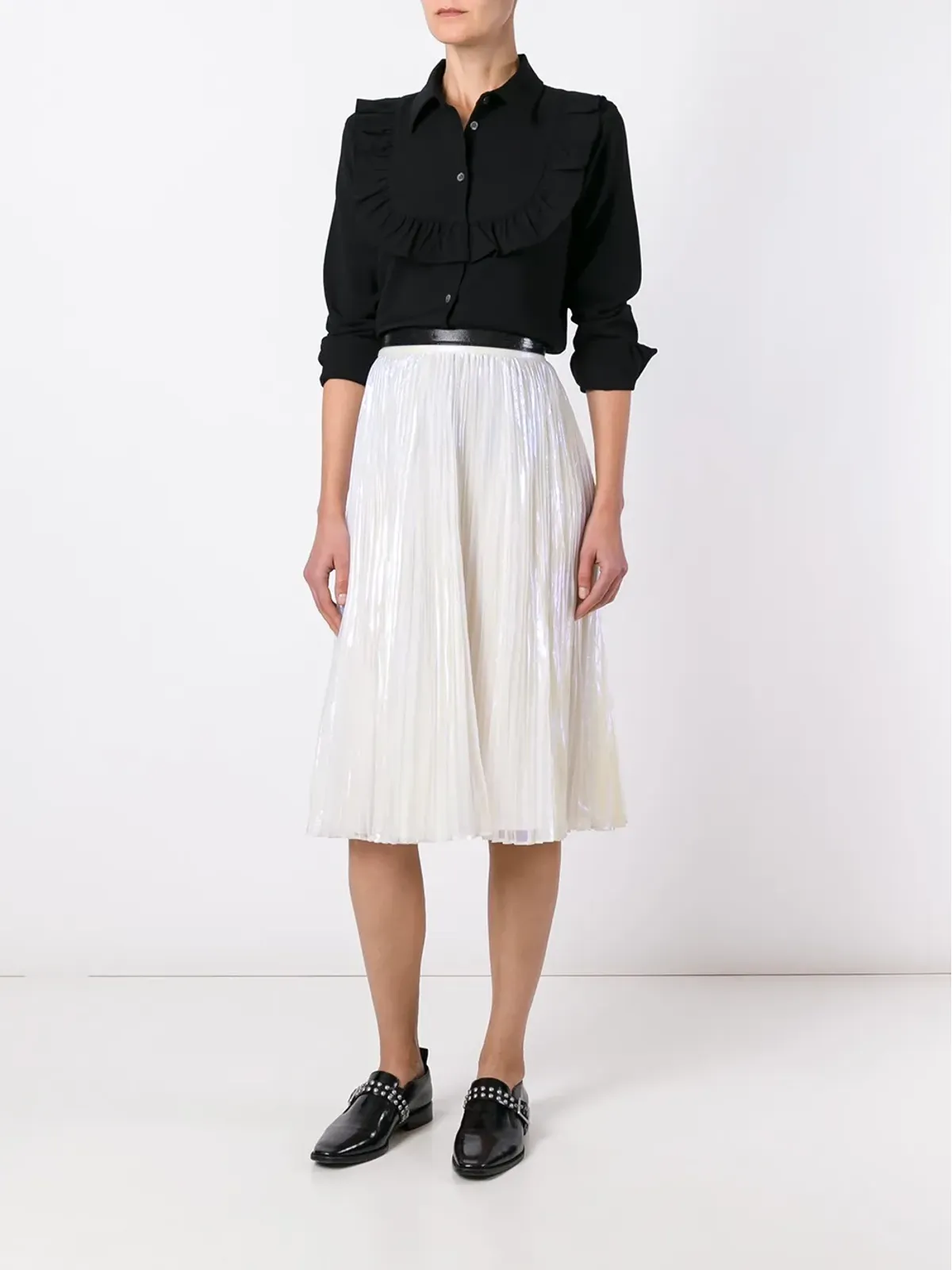 Maison Kitsuné ラッフルパネルシャツ - 画像2