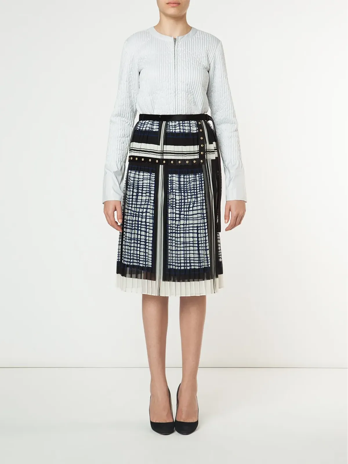 sacai プリントプリーツミディスカート - 画像2
