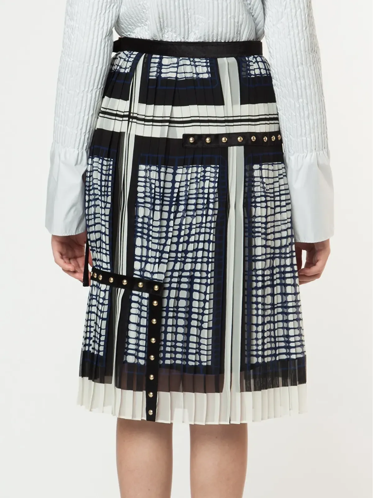 sacai プリントプリーツミディスカート - 画像4
