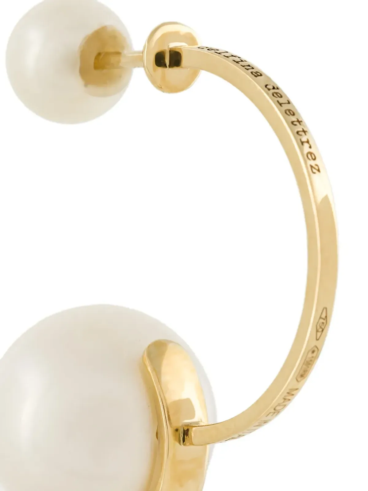 Delfina Delettrez 18kt gold Trillion diamond, pearl and topaz earrings - White - 画像5
