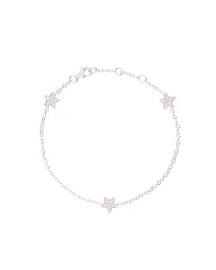 ALINKA 18kt white gold STASIA MINI Triple Star diamond bracelet - Metallic - サムネイル1