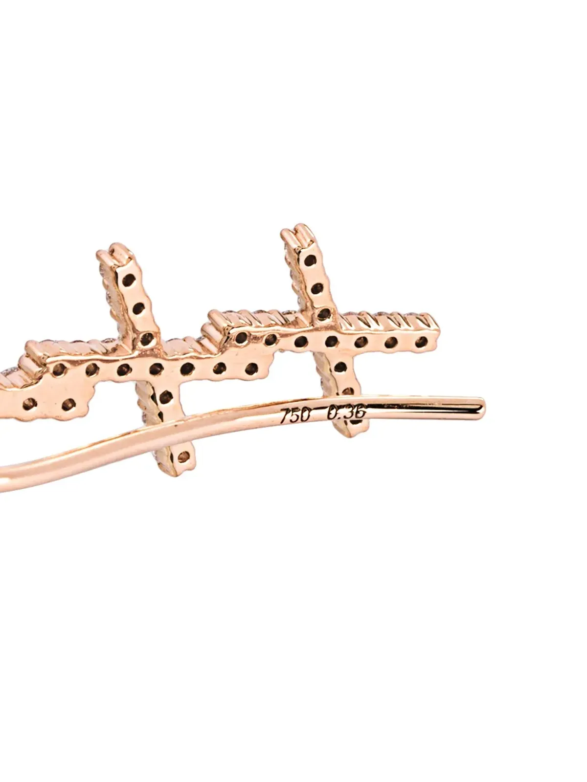 ALINKA 18kt rose gold Katia ダイヤモンド 右耳イヤーカフ - 画像4