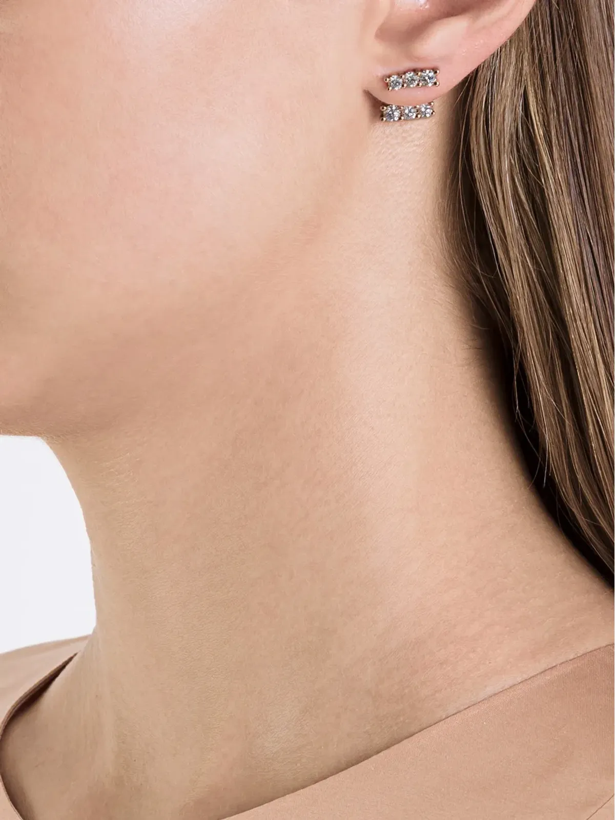 ALINKA 18k ローズゴールド LARA ダイヤモンド 左耳ピアス - 画像2