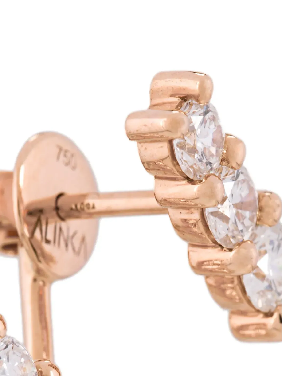 ALINKA 18k ローズゴールド LARA ダイヤモンド 左耳ピアス - 画像3