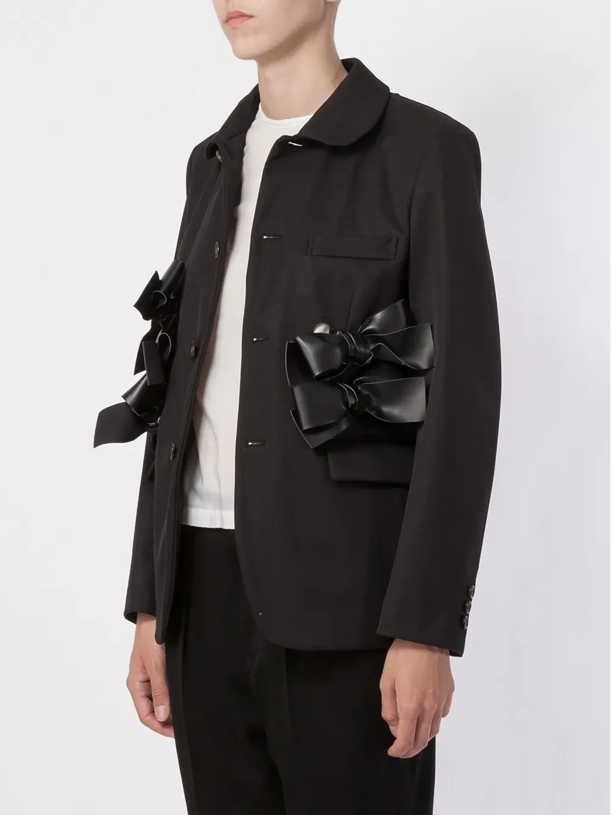 Comme Des Garçons ボウアップリケ付きラウンドカラー ブレザー - 画像3