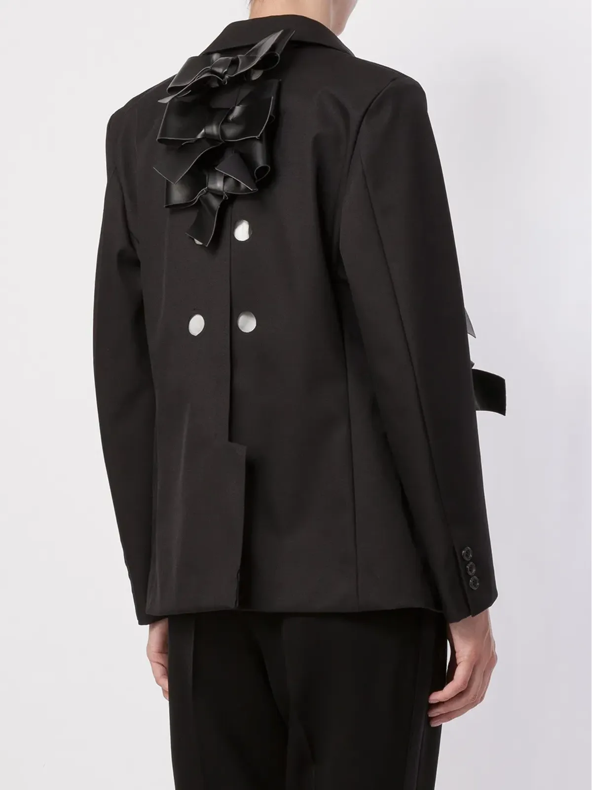 Comme Des Garçons ボウアップリケ付きラウンドカラー ブレザー - 画像4