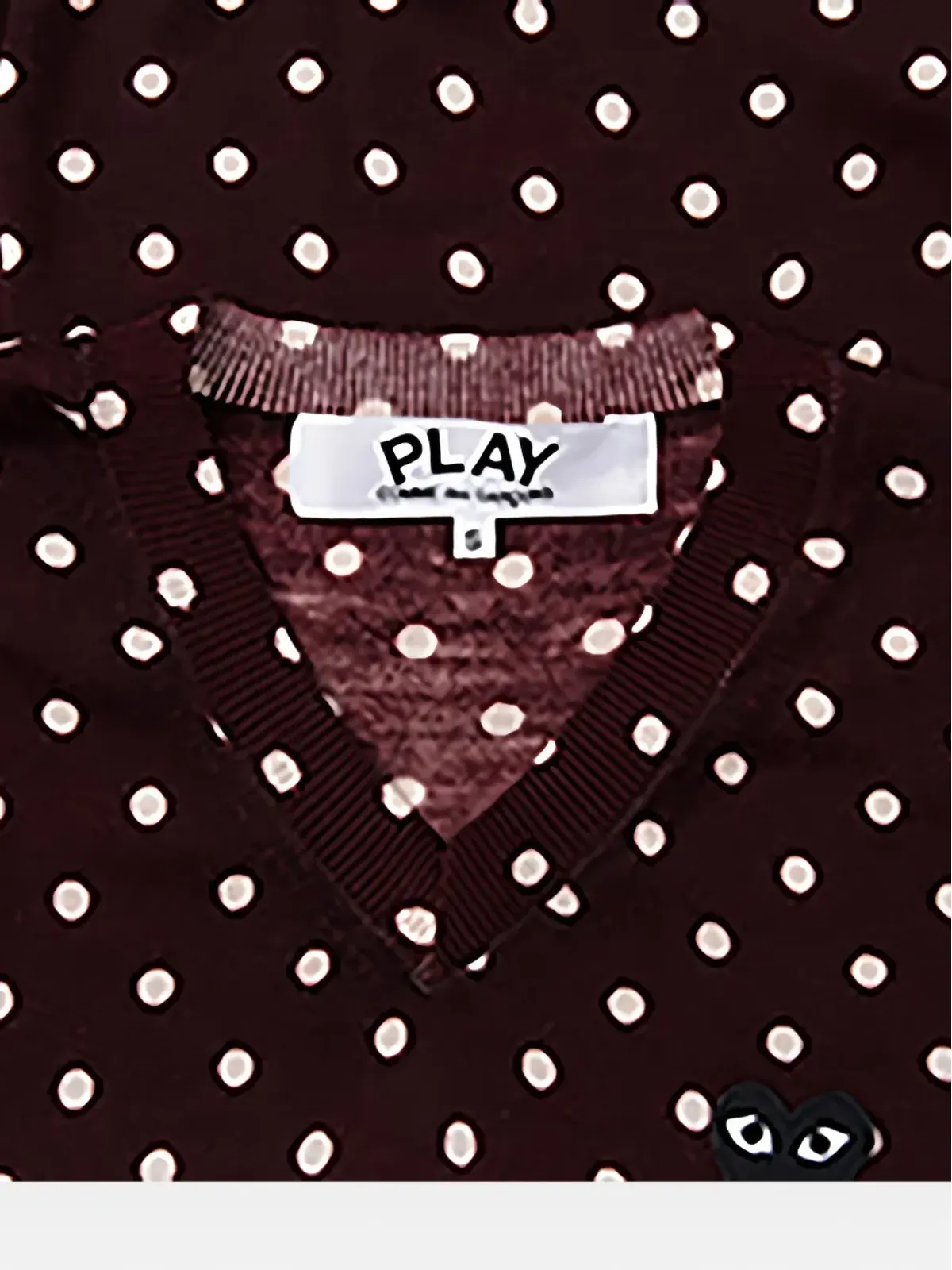 Comme Des Garçons Play ポルカドット柄Vネックセーター - 画像2