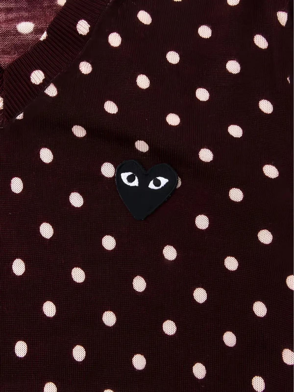 Comme Des Garçons Play ポルカドット柄Vネックセーター - 画像4