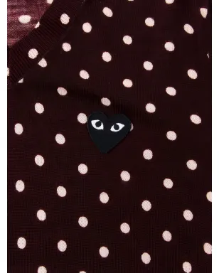 Comme Des Garçons Play ポルカドット柄Vネックセーター - サムネイル4