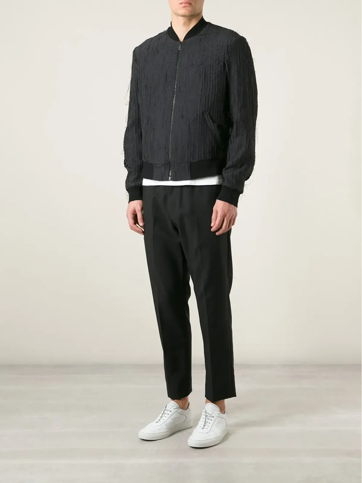 Maison Margiela ストライプパネル ボンバー ジャケット - 画像2