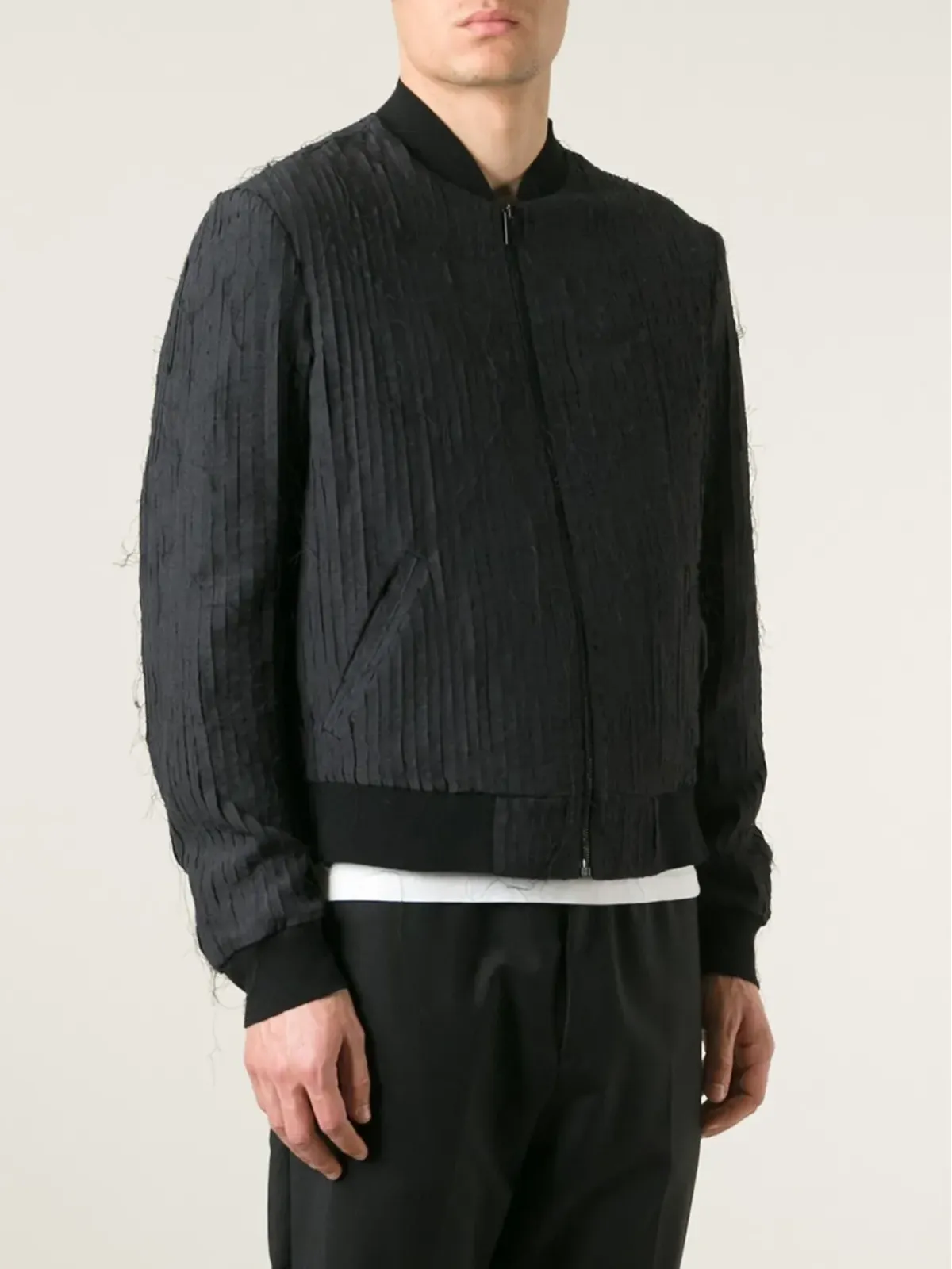 Maison Margiela ストライプパネル ボンバー ジャケット - 画像3