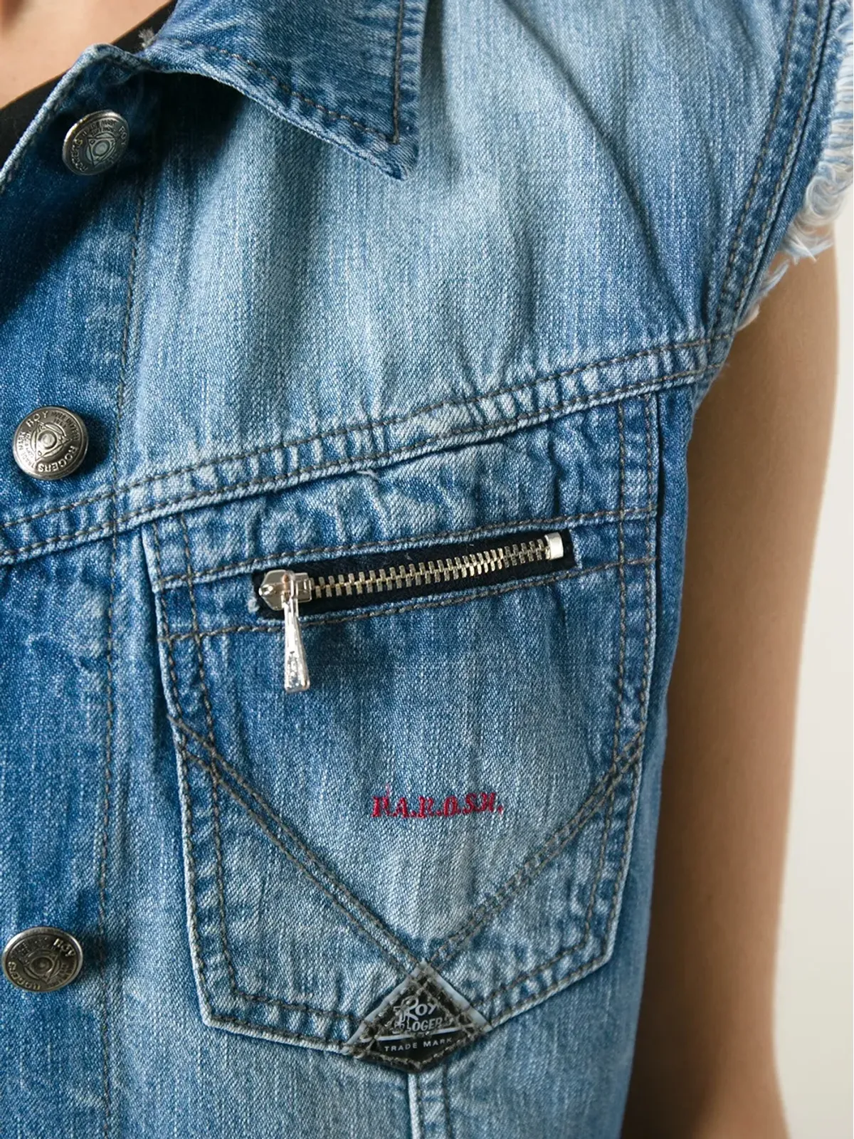 P.A.R.O.S.H. 刺繍入りデニムベスト - 画像3
