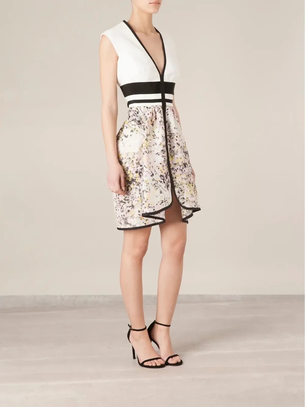 Giambattista Valli スカート付きフリル ノースリーブ ドレス - 画像2