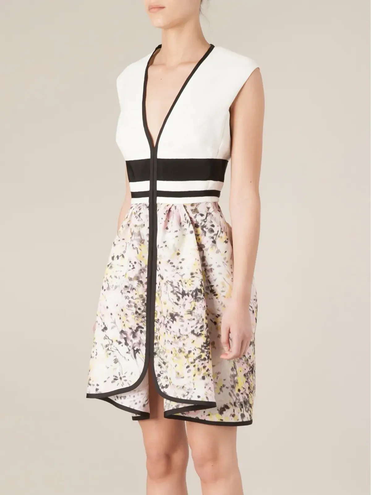 Giambattista Valli スカート付きフリル ノースリーブ ドレス - 画像3