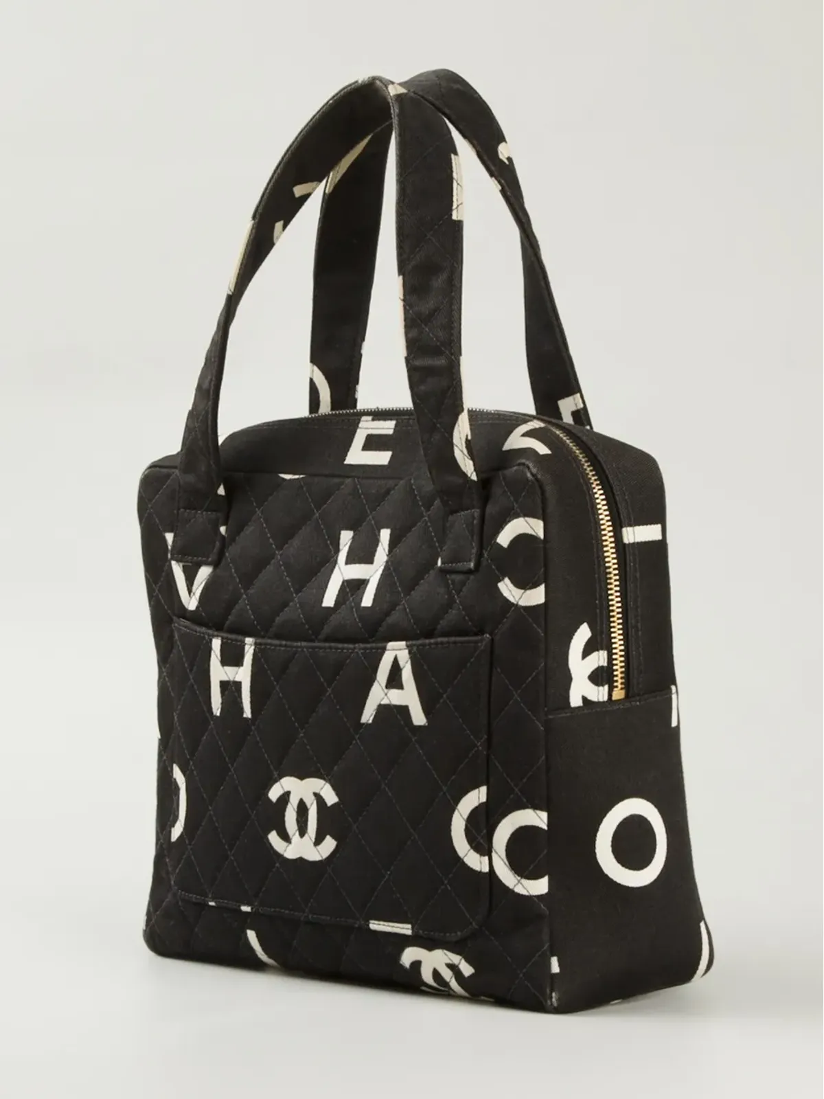 CHANEL Pre-Owned ロゴプリントキャンバスハンドバッグ - 画像4