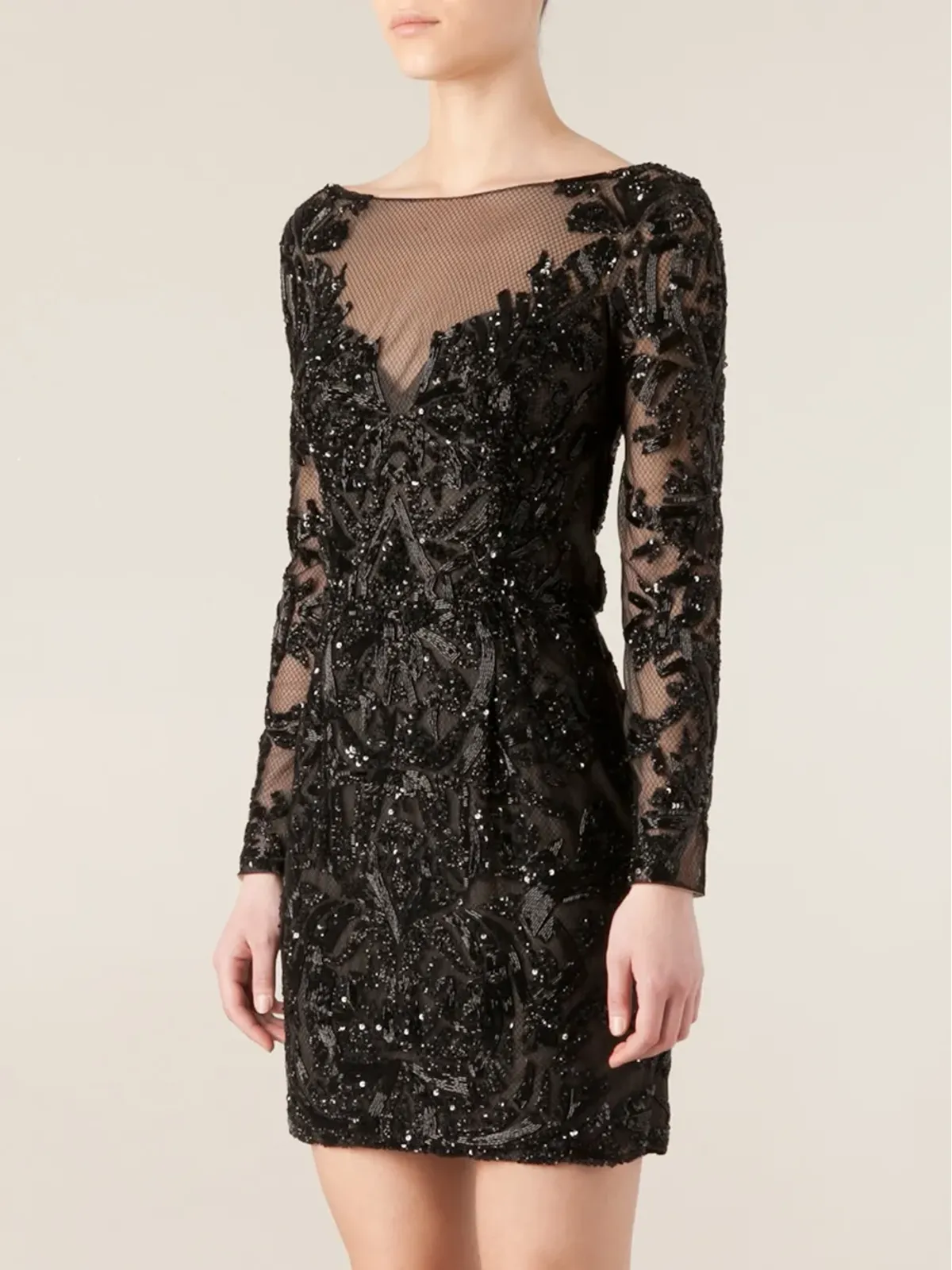 Zuhair Murad スパンコール装飾メッシュミニドレス - 画像3
