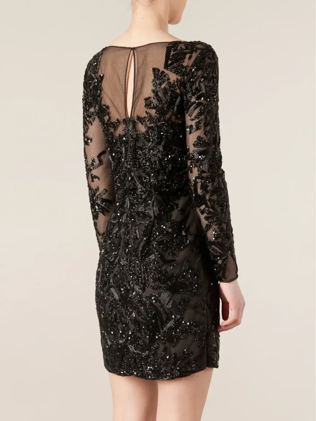 Zuhair Murad スパンコール装飾メッシュミニドレス - 画像4