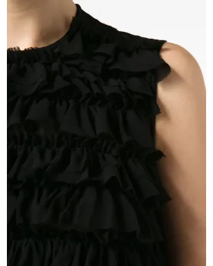 Comme Des Garçons 半透けフリル付きタンクトップ - ブラック - サムネイル5