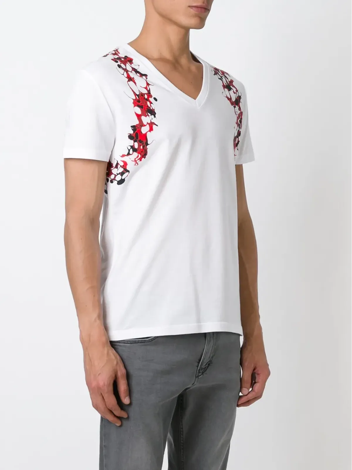 Alexander McQueen マーブル柄プリントTシャツ - 画像3