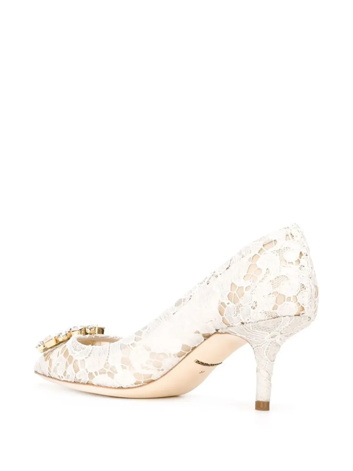 Dolce & Gabbana レースレインボーブローチディテールパンプス - 画像3