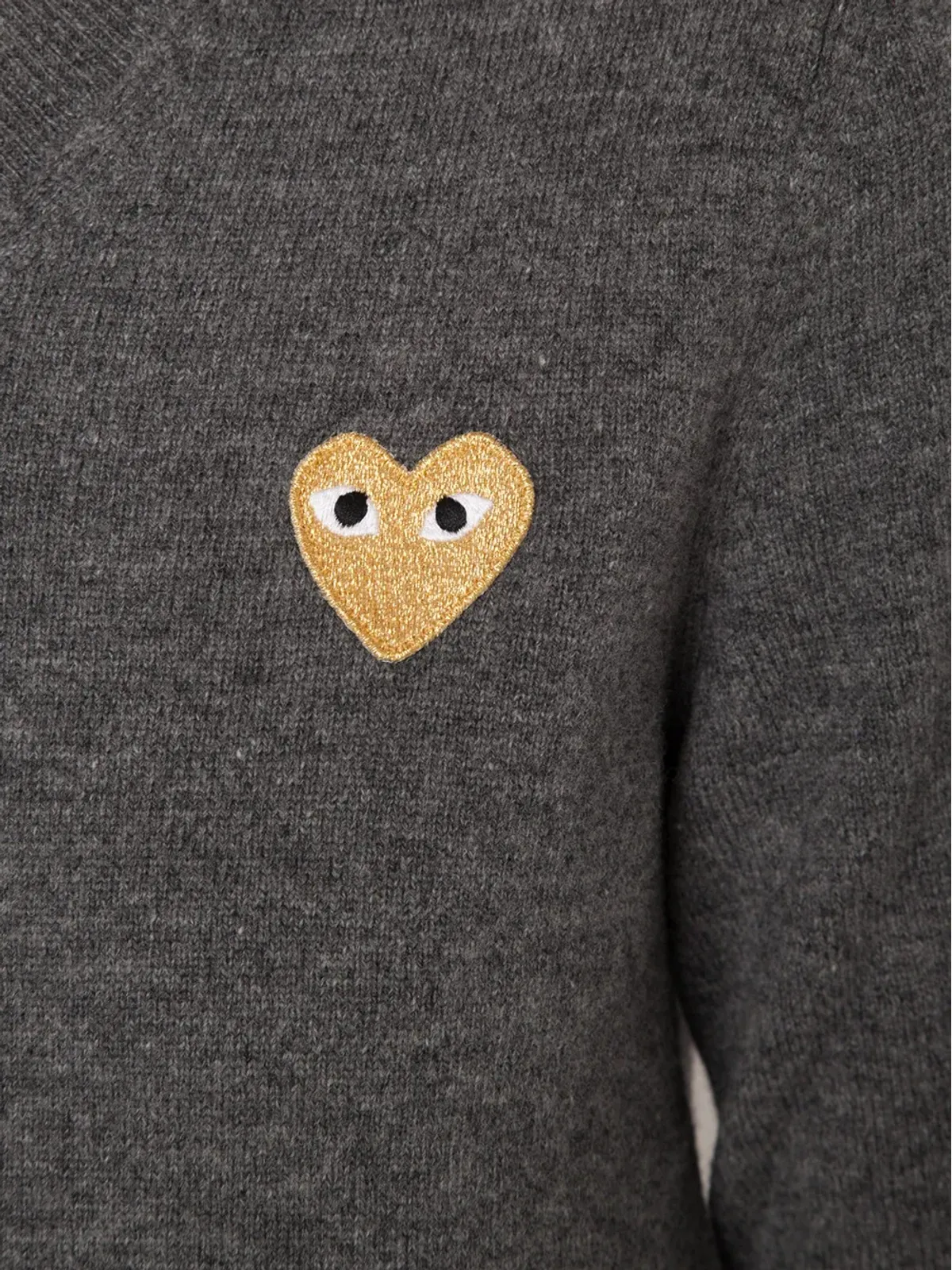 Comme Des Garçons Play 刺繍ハートVネックニットセーター - 画像5