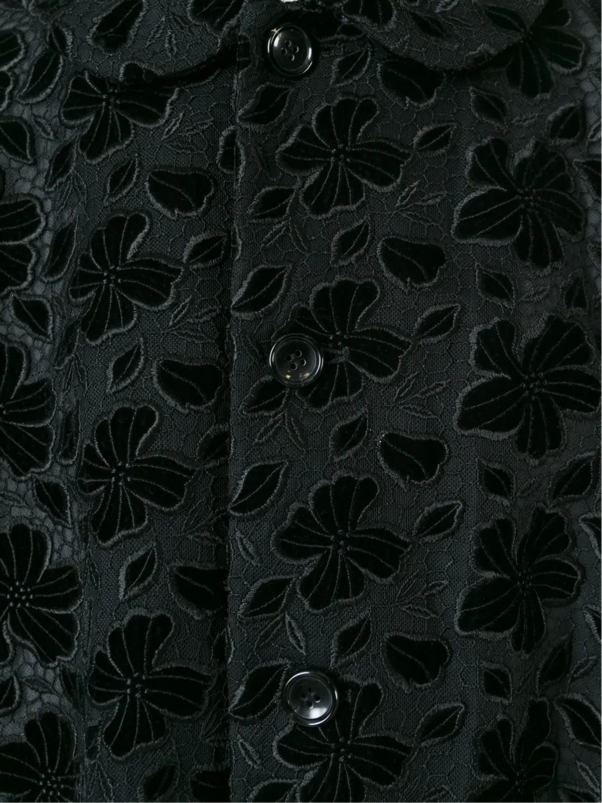 Comme Des Garçons lace butttoned coat - Black - 画像5