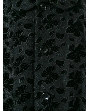 Comme Des Garçons lace butttoned coat - Black - サムネイル5