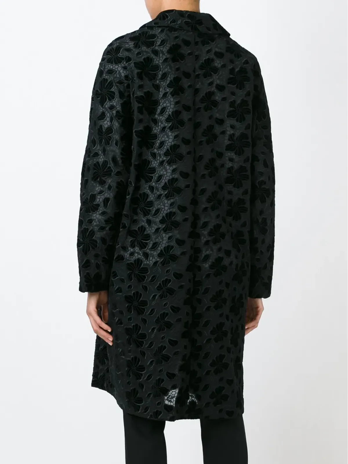 Comme Des Garçons lace butttoned coat - Black - 画像4