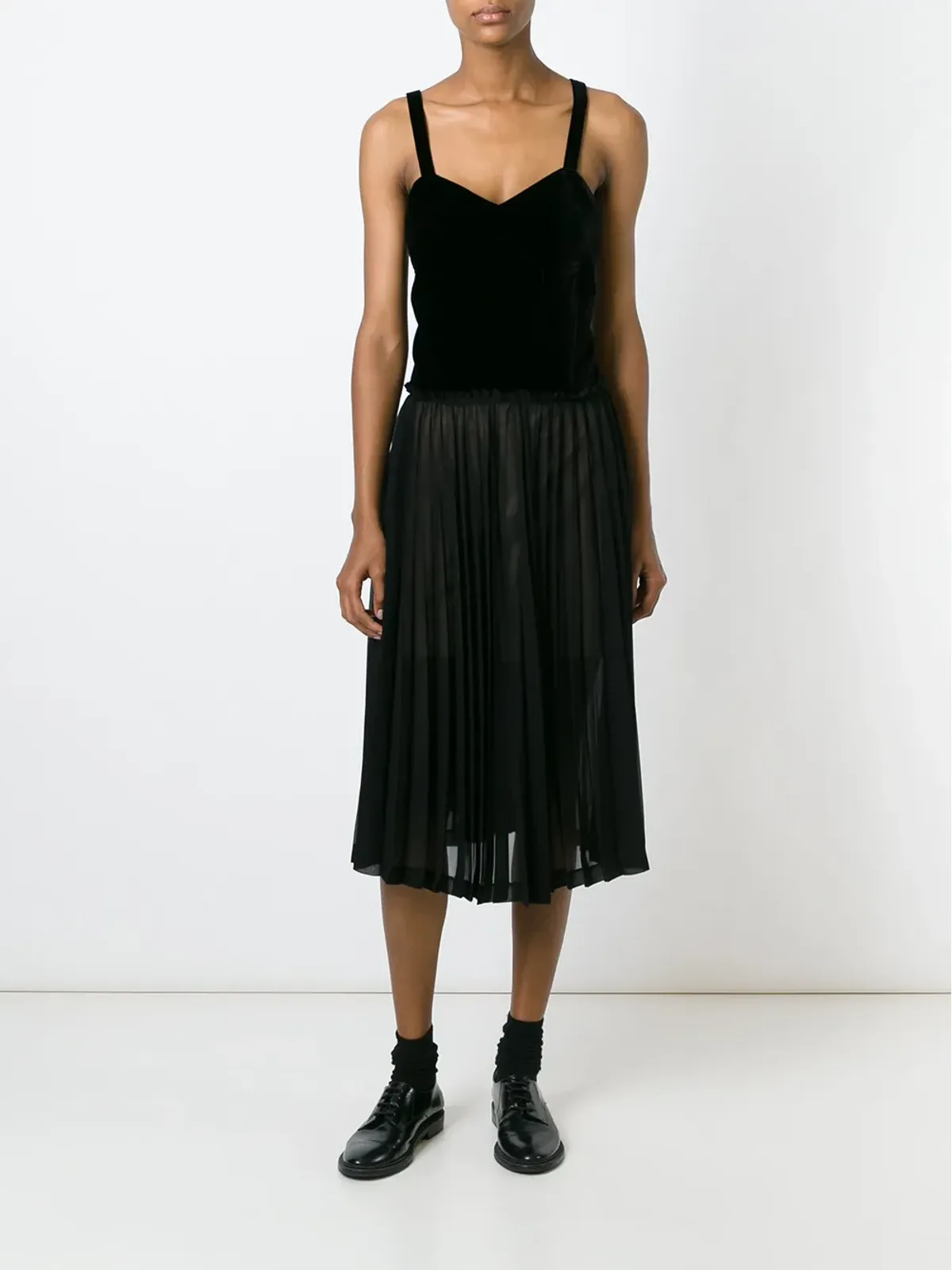 Comme Des Garçons Comme Des Garçons sheer pleated dress - Black - 画像3