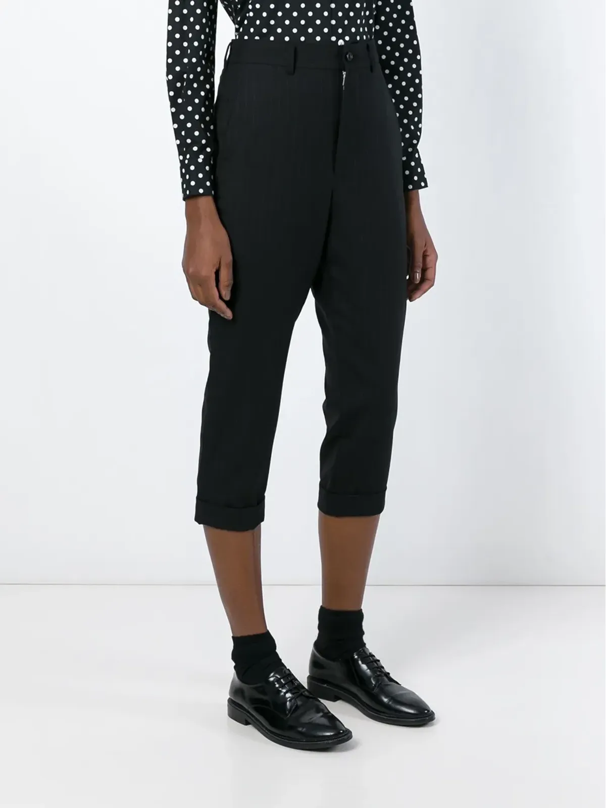 Comme Des Garçons Comme Des Garçons クロップドパンツ ピンストライプ - 画像3