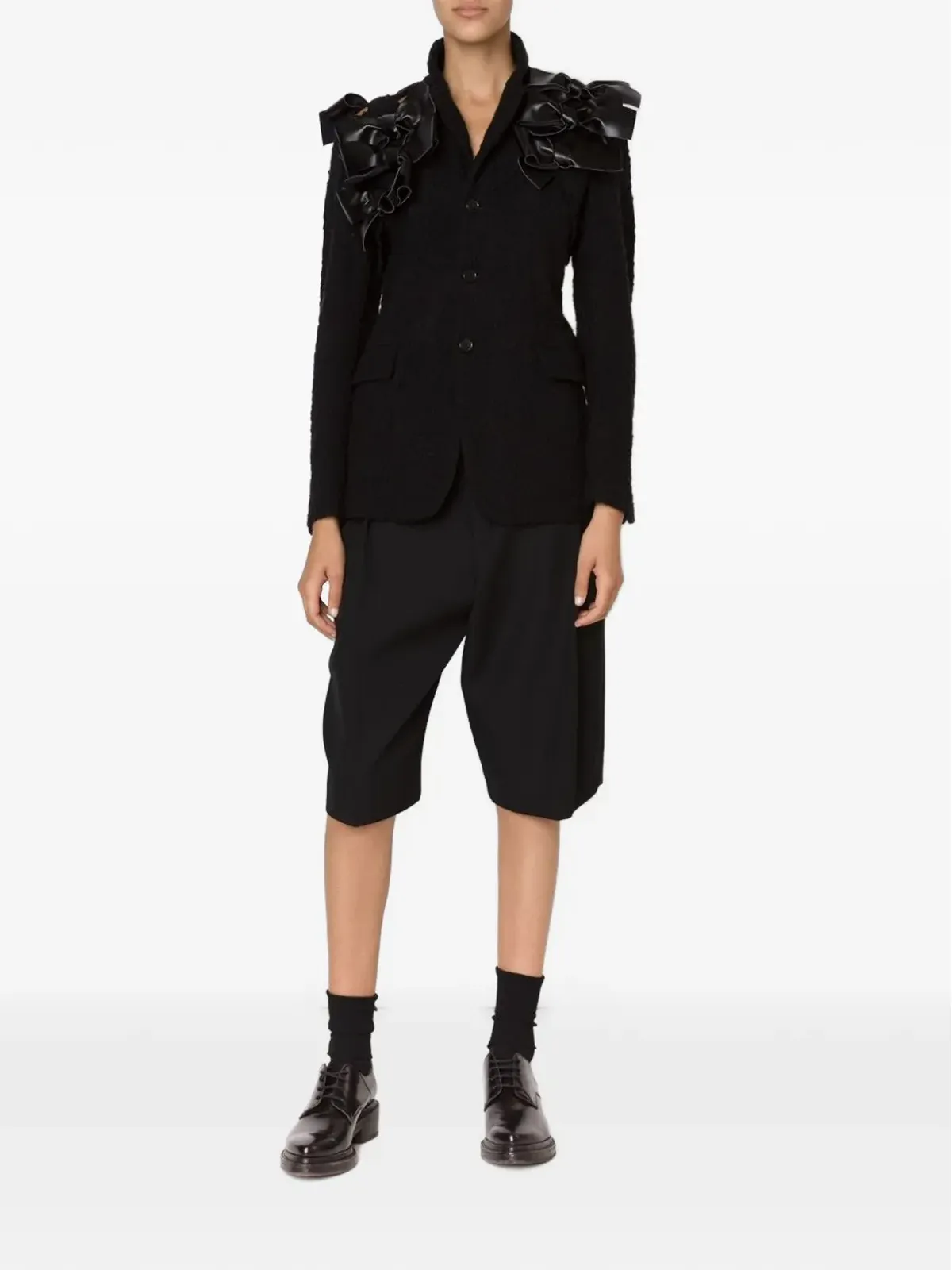 Comme Des Garçons ボウディテール付きシングルブレストブレザー - 画像2
