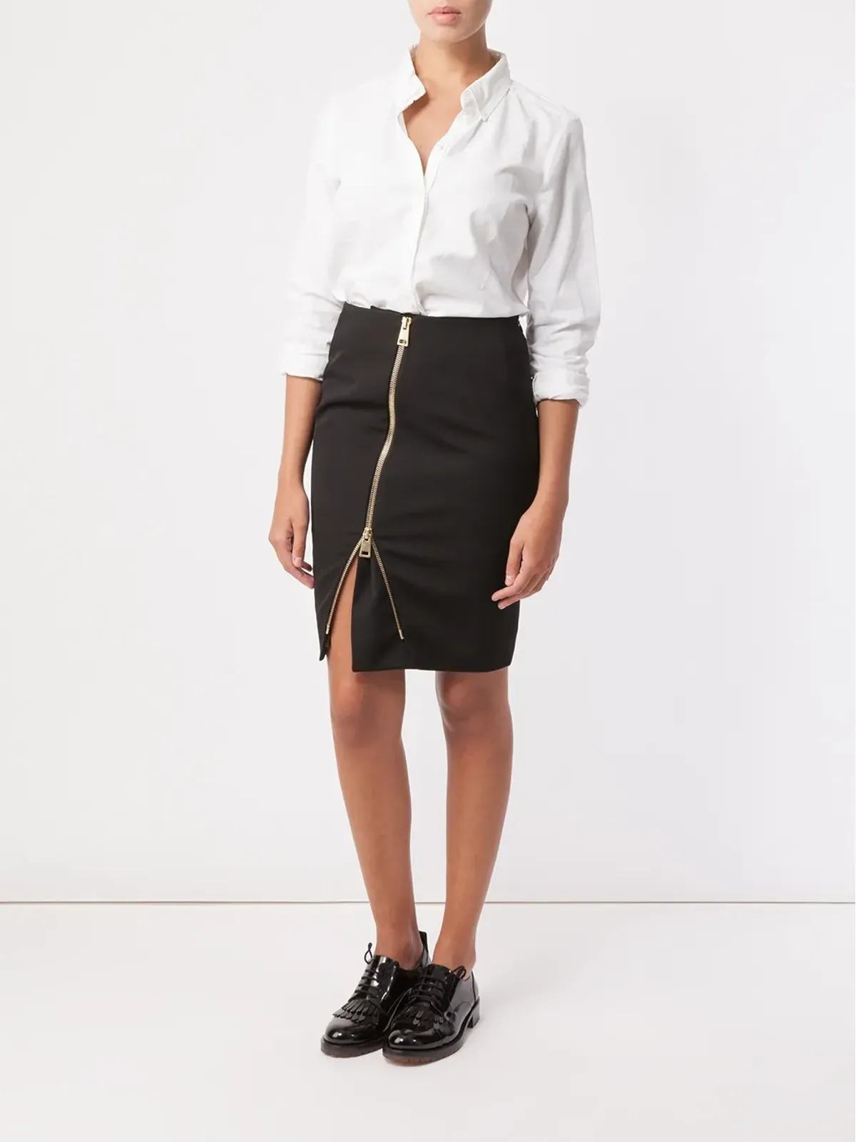 Bouchra Jarrar フロントジップ ペンシルスカート - 画像2