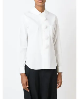 Comme Des Garçons Girl ポンポンボタンシャツ - White - サムネイル3