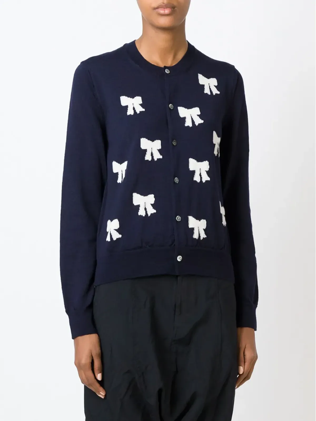 Comme Des Garçons Girl ボウ インターシャ カーディガン - 画像3