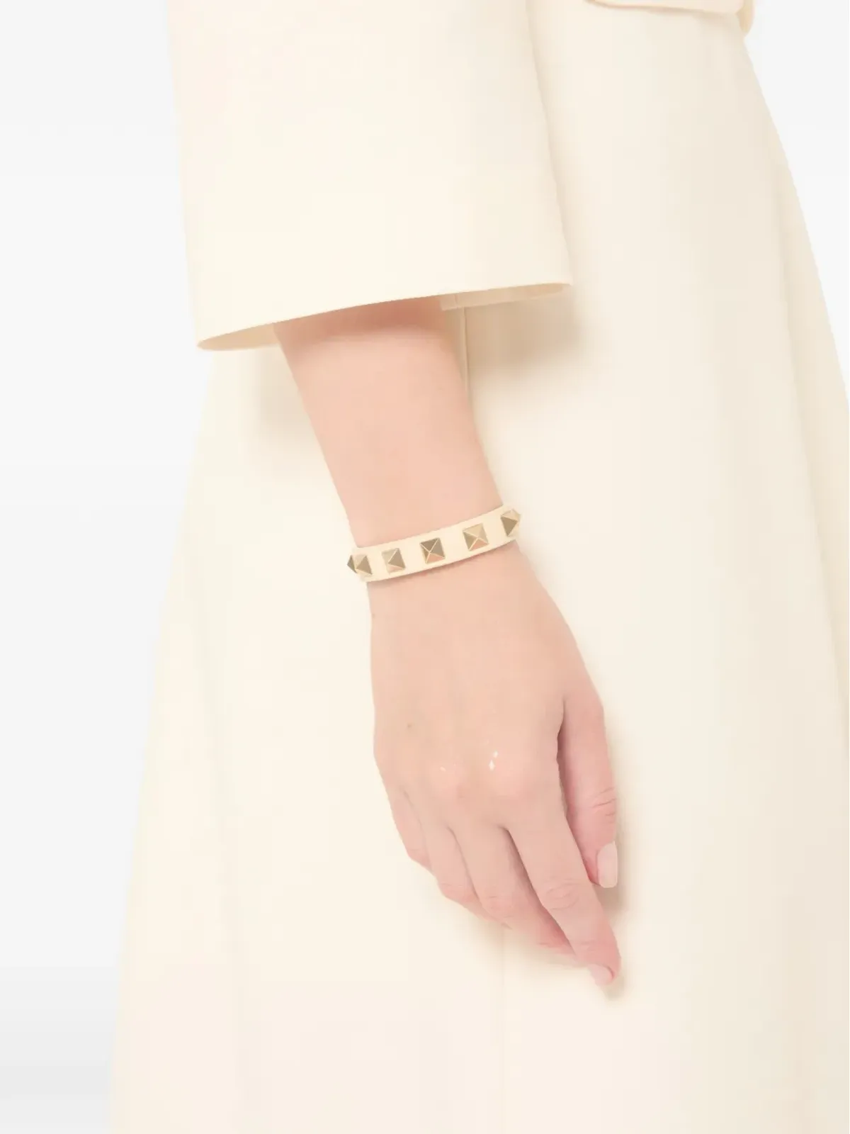 Valentino Garavani Rockstud レザーブレスレット - 画像2