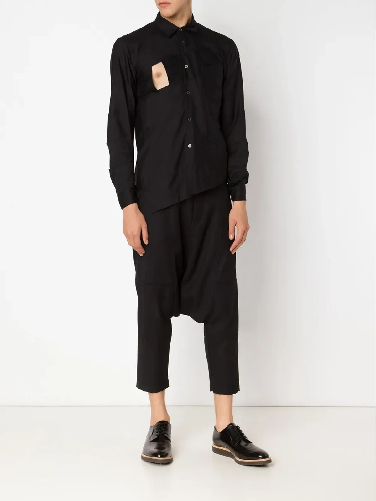 Comme des Garçons Homme Plus カットアウトディテール・パネルドシャツ - 画像2