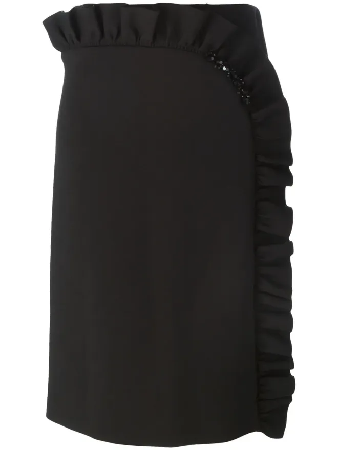 Simone Rocha Simone Rocha フリル付きストレートスカートの商品画像